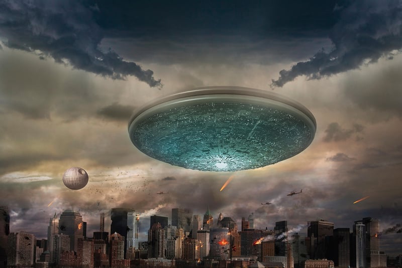 UFO hovering in the sky
